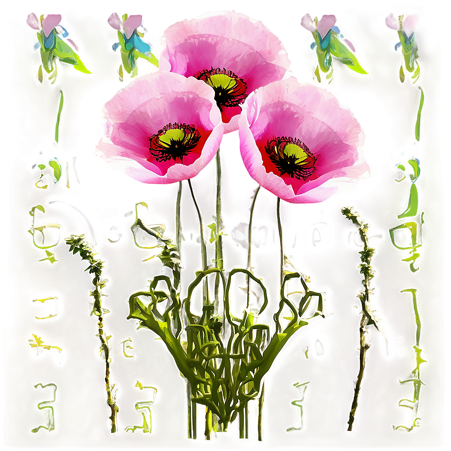 Pink Poppies Field Png Qyu96