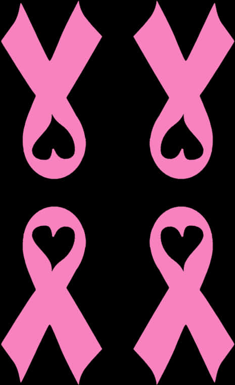 Pink Ribbon Heart Pattern Breast Cancer Awareness