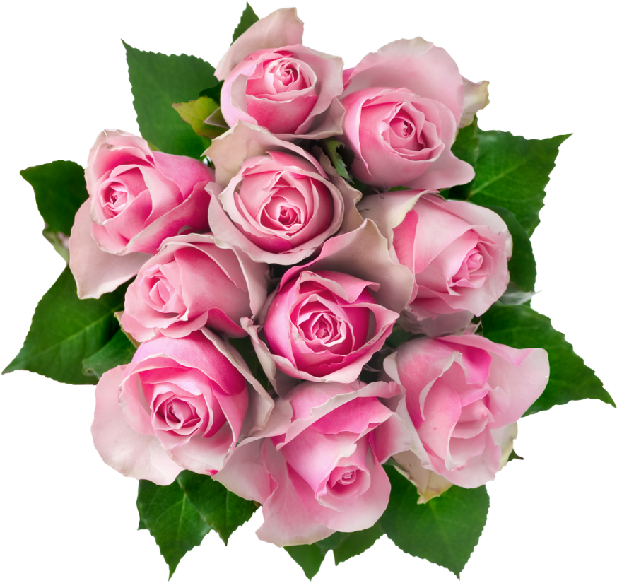 Pink Rose Bouquet Top View.png