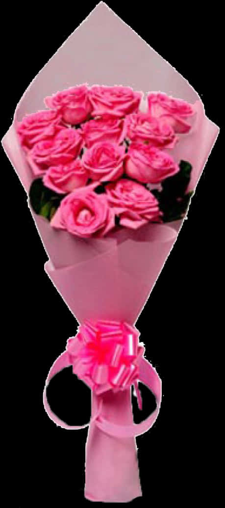 Pink Rose Bouquetwith Bow