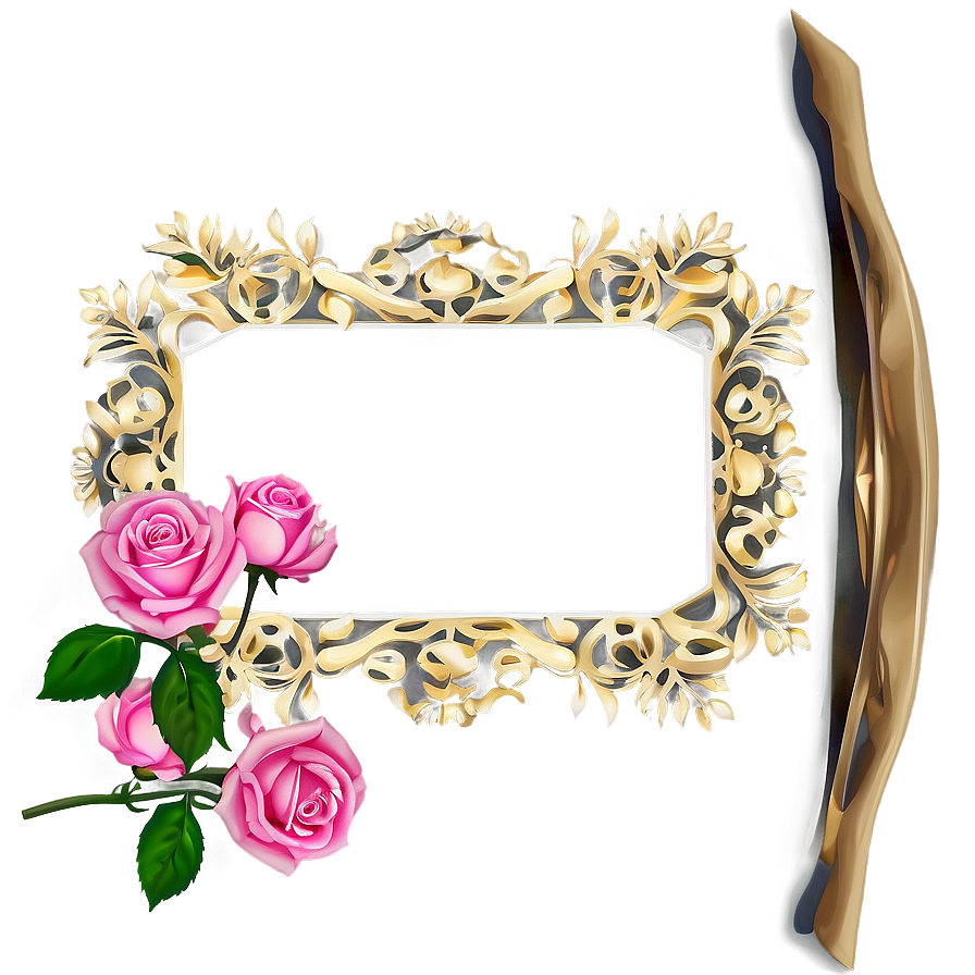 Pink Rose Frame Png 05242024