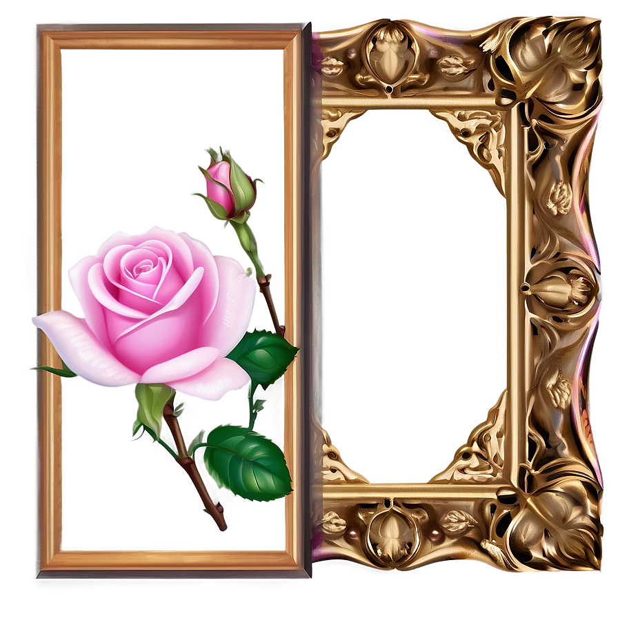 Pink Rose Frame Png 05242024