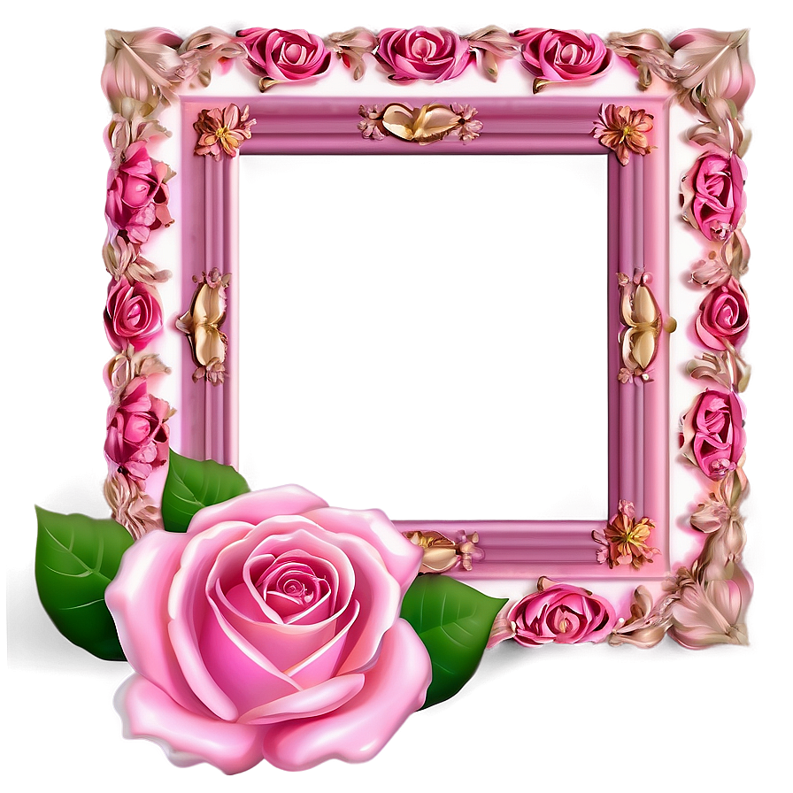 Pink Rose Frame Png Vqi