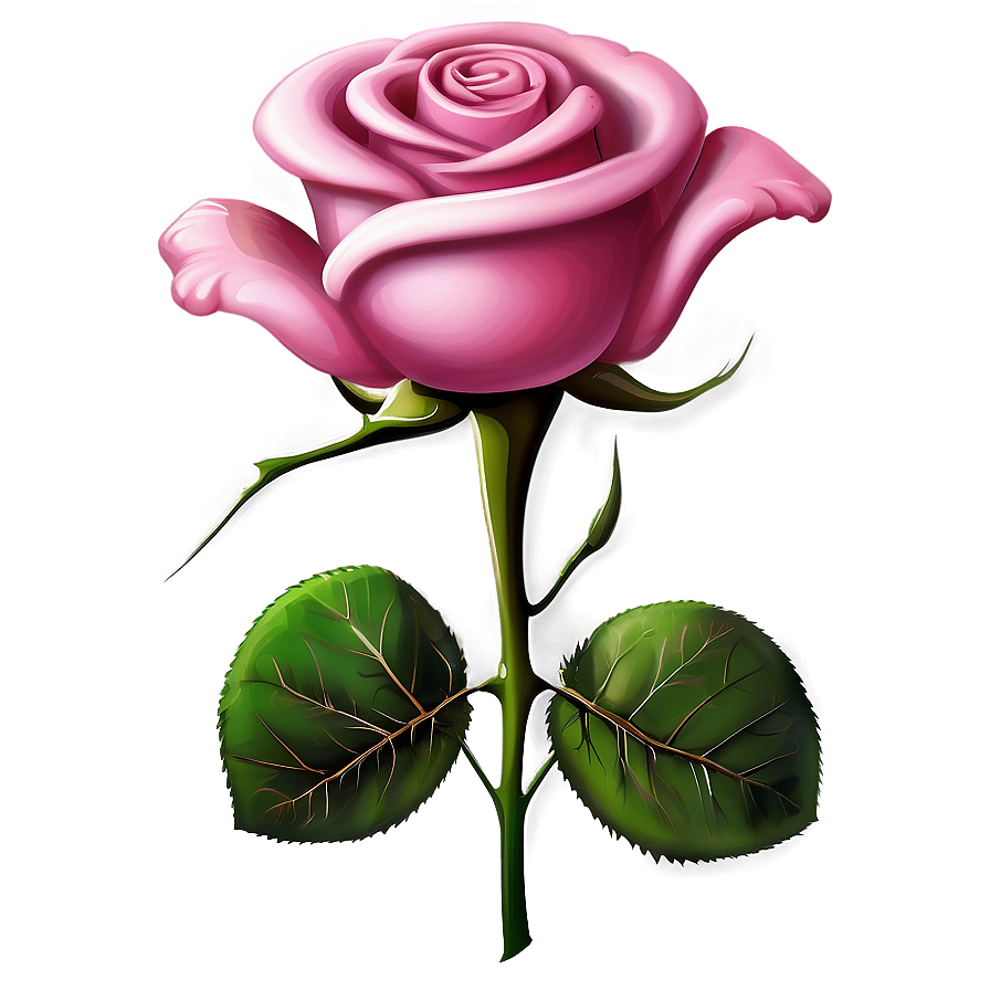 Pink Rose Illustration Png 86