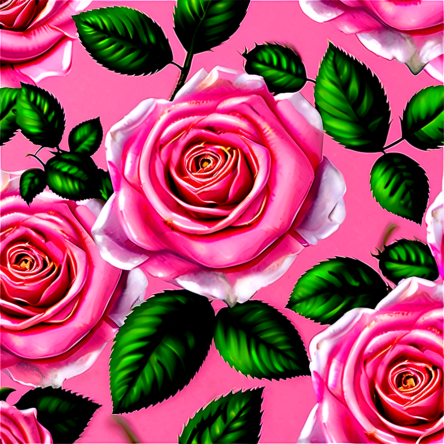 Pink Rose Pattern Png Qff