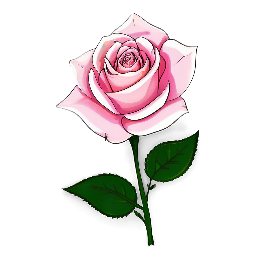 Pink Rose Sketch Png 05242024