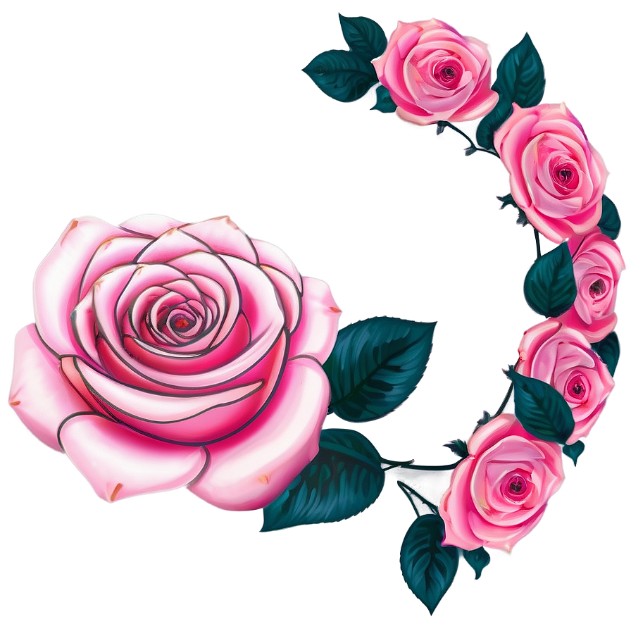 Pink Rose Wedding Png 05242024