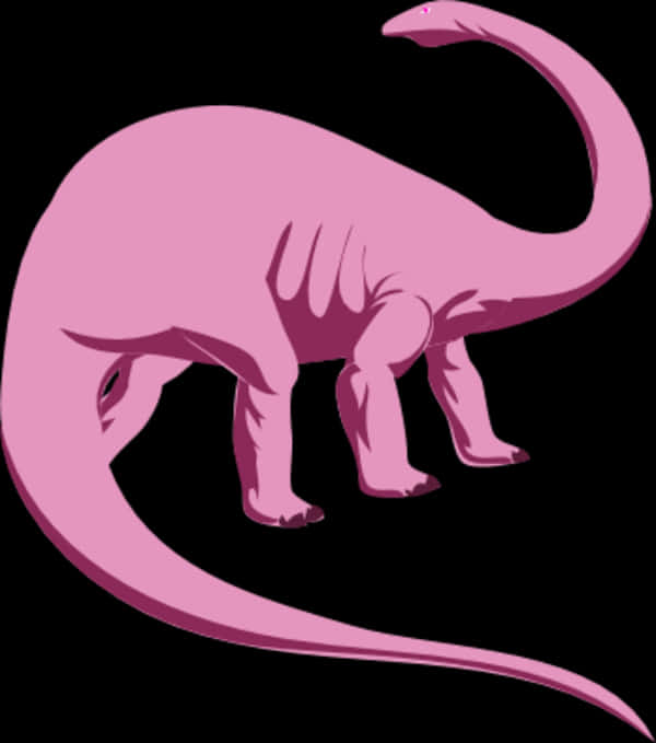 Pink Sauropod Silhouette