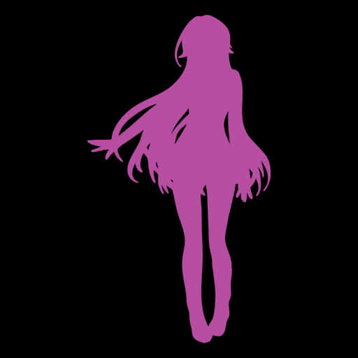 Pink Silhouette Anime Character