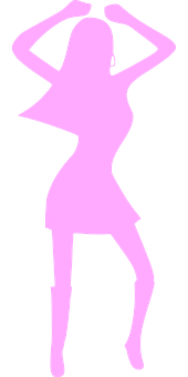 Pink Silhouette Dancing Woman