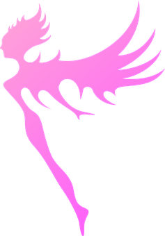 Pink Silhouette Fairy