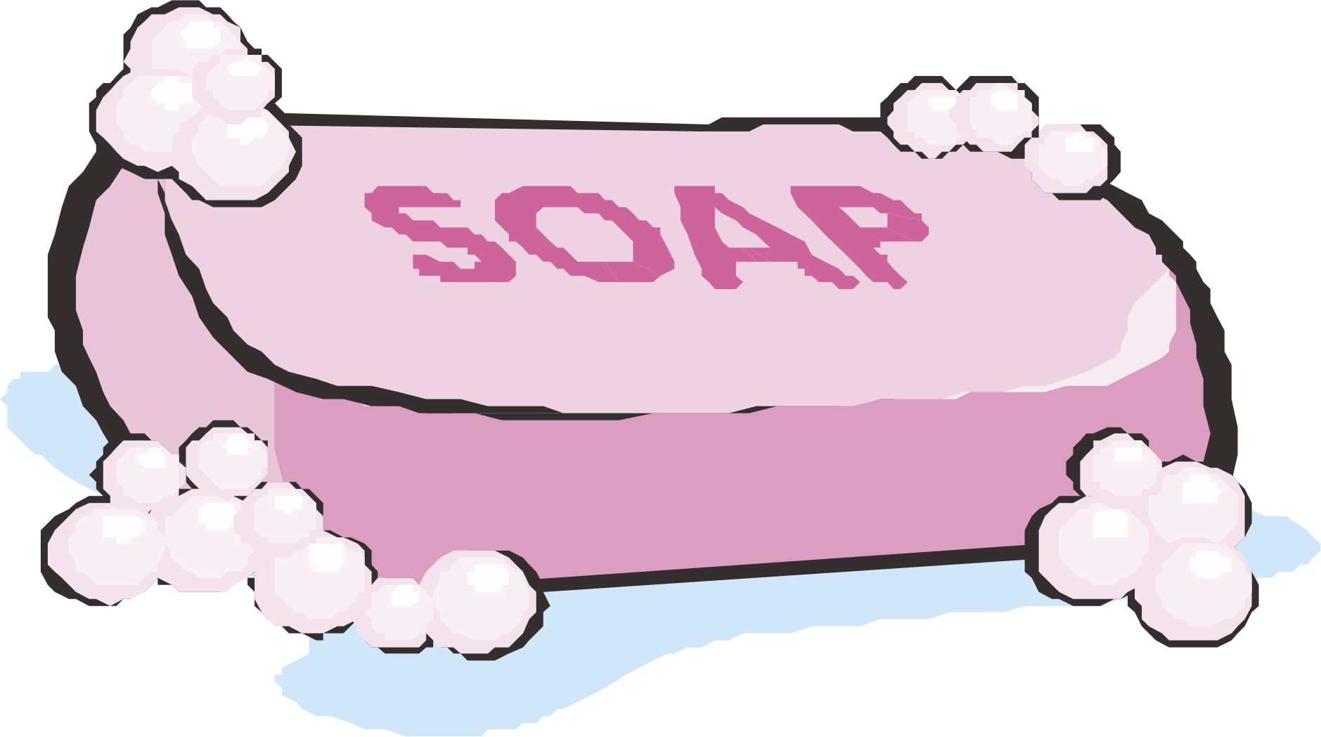 Pink Soap Bar With Bubbles