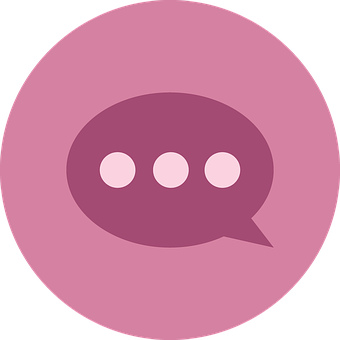 Pink Speech Bubble Icon