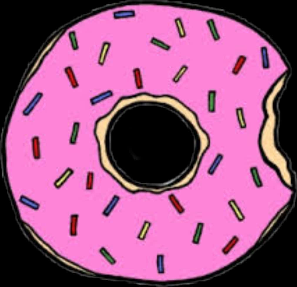 Pink Sprinkled Donut Illustration