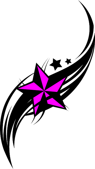 Pink Star Tattoo Design