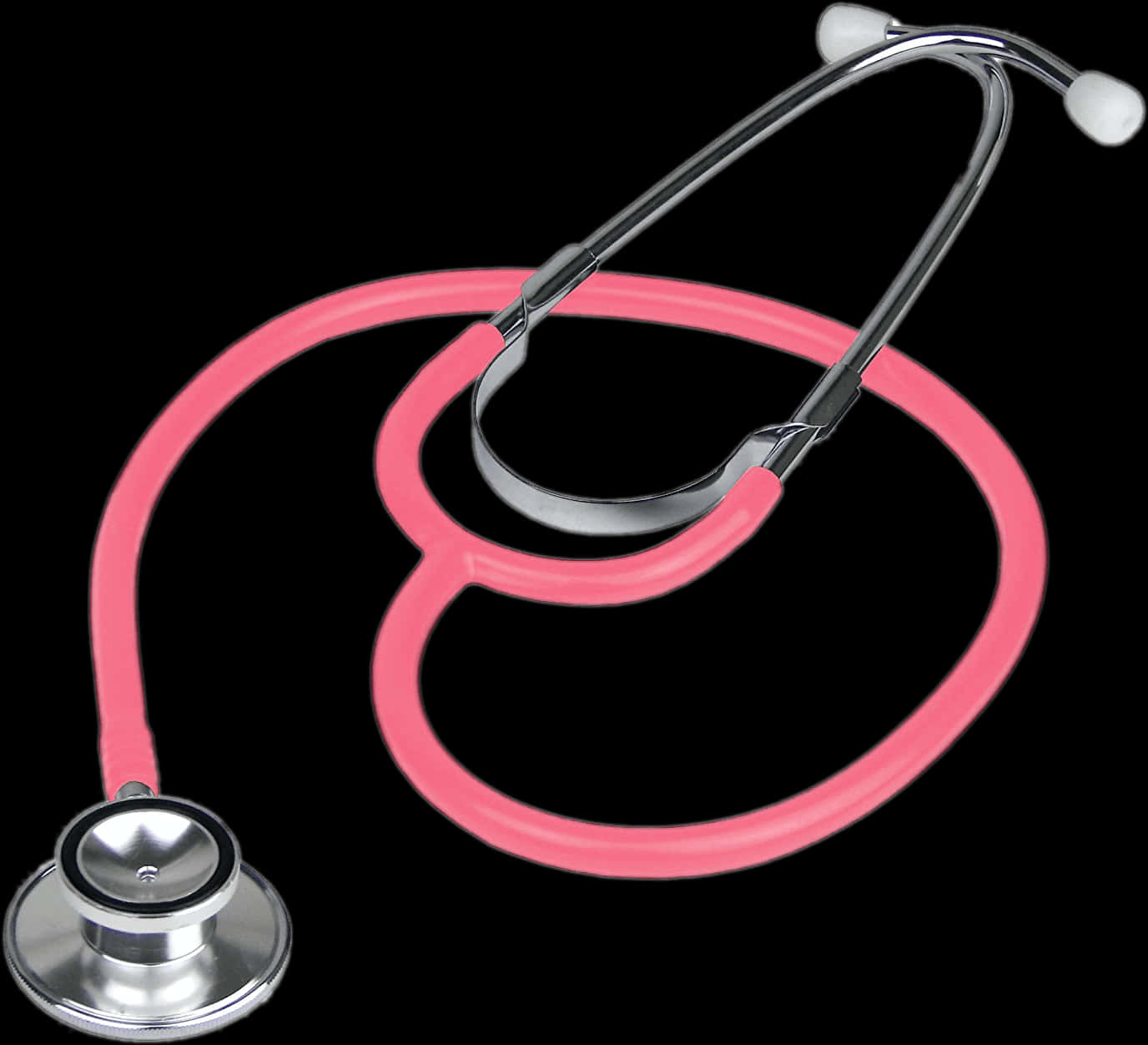 Pink Stethoscope Black Background