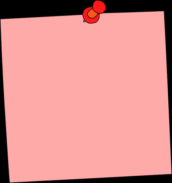 Pink Sticky Notewith Red Push Pin