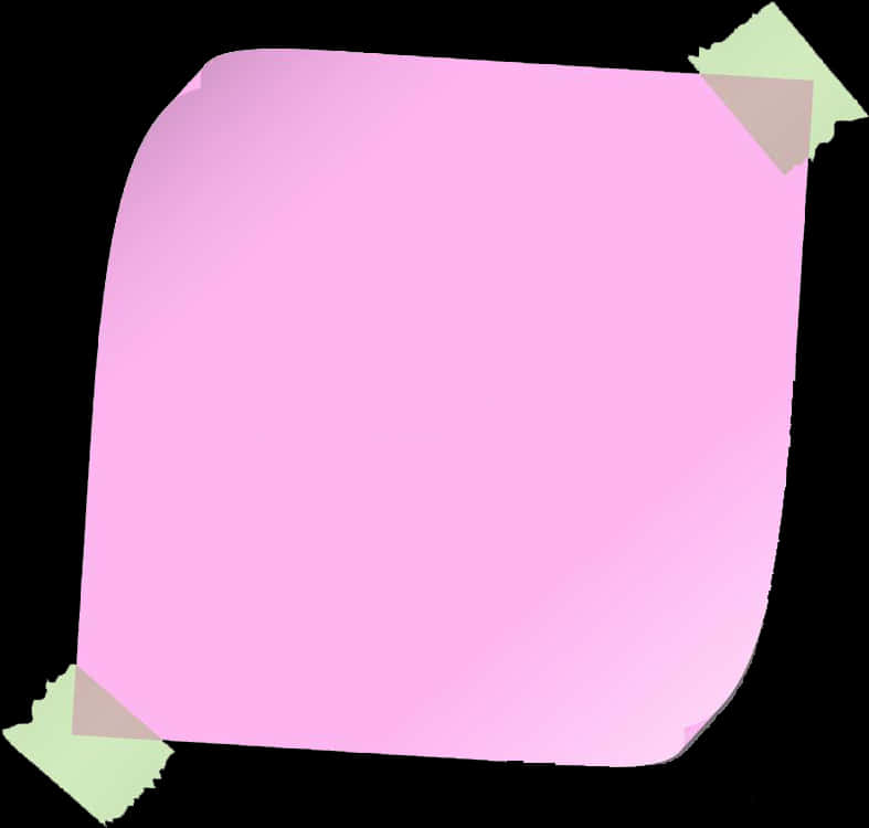 Pink Sticky Notewith Tape Corners