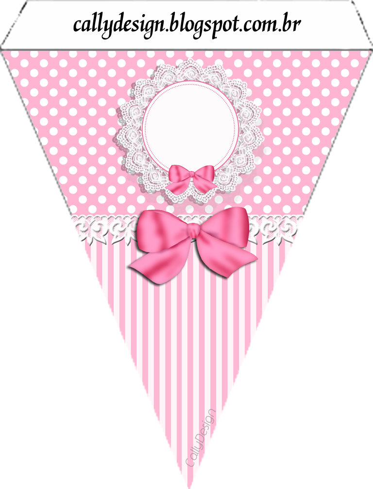 Pink Striped Party Banner Template