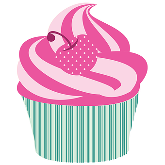 Pink Swirl Cupcake Graphic