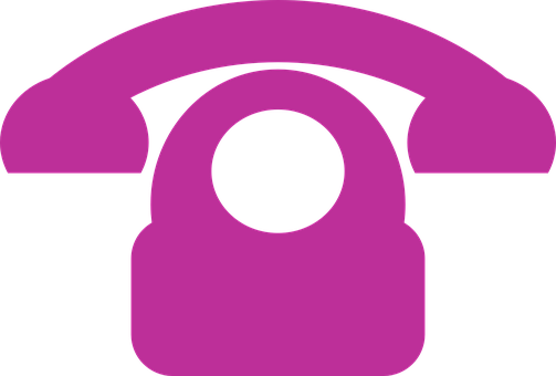 Pink Telephone Icon