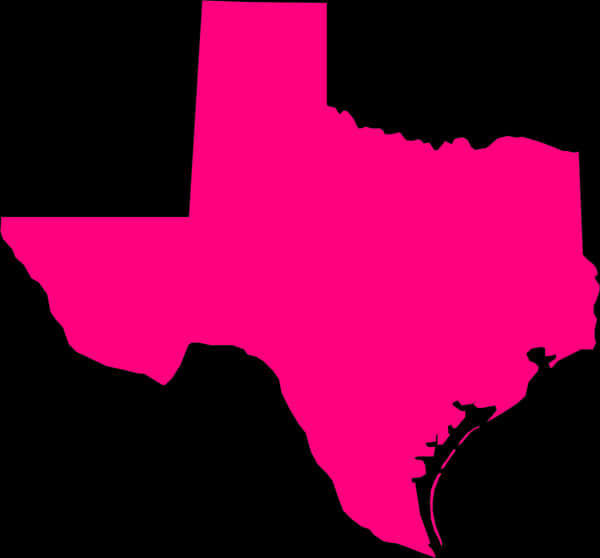 Pink Texas Map Silhouette