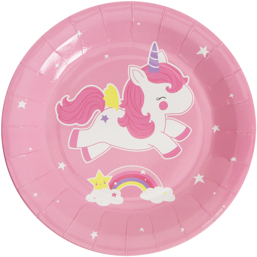 Pink Unicorn Paper Plate