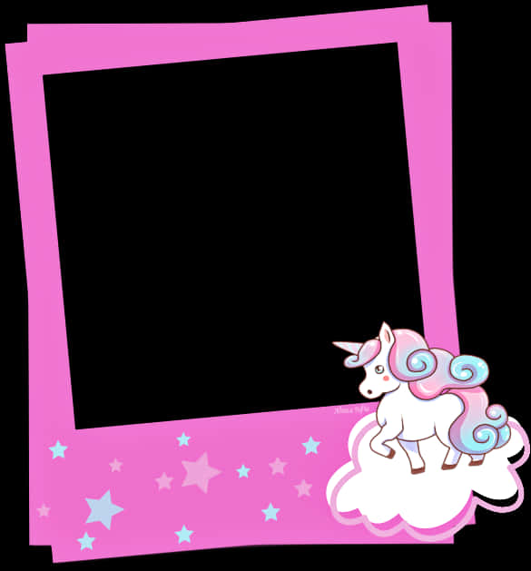 Pink Unicorn Polaroid Frame