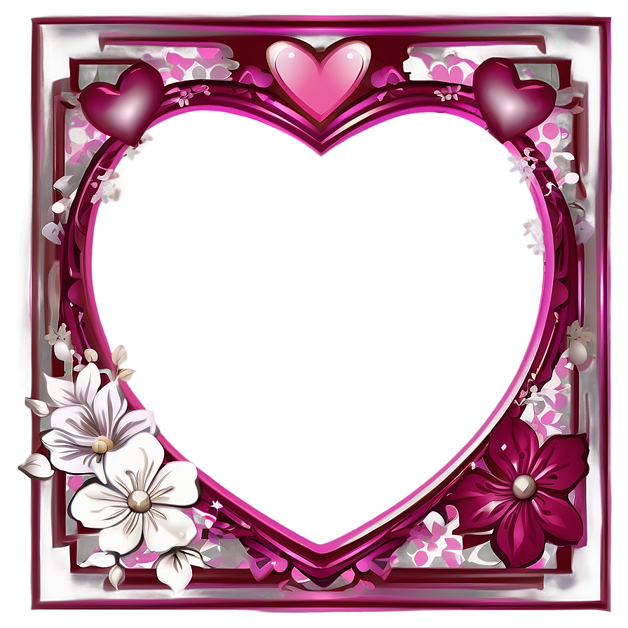 Pink Valentines Border Design Png Edt