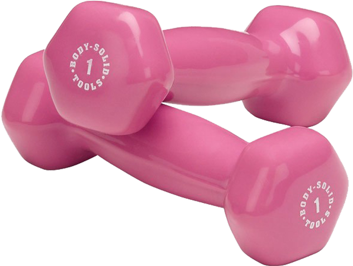 Pink Vinyl Coated Dumbbells