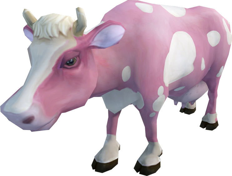 Pink White Cartoon Cow