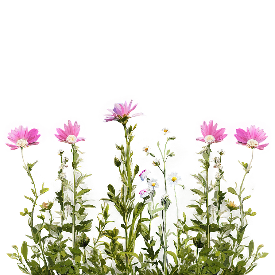 Pink Wildflower Meadow Png Npv27