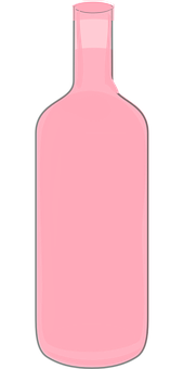 Pink Wine Bottle Vector Illustration