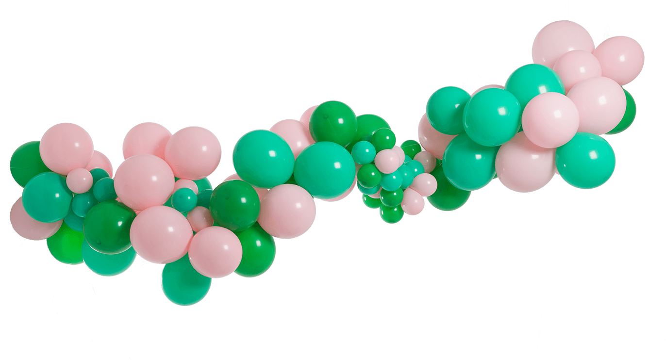 Pinkand Green Balloon Garland