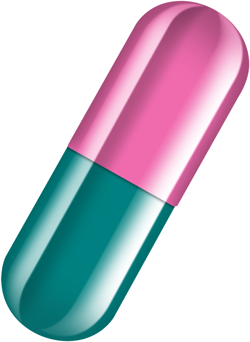 Pinkand Teal Capsule Pill