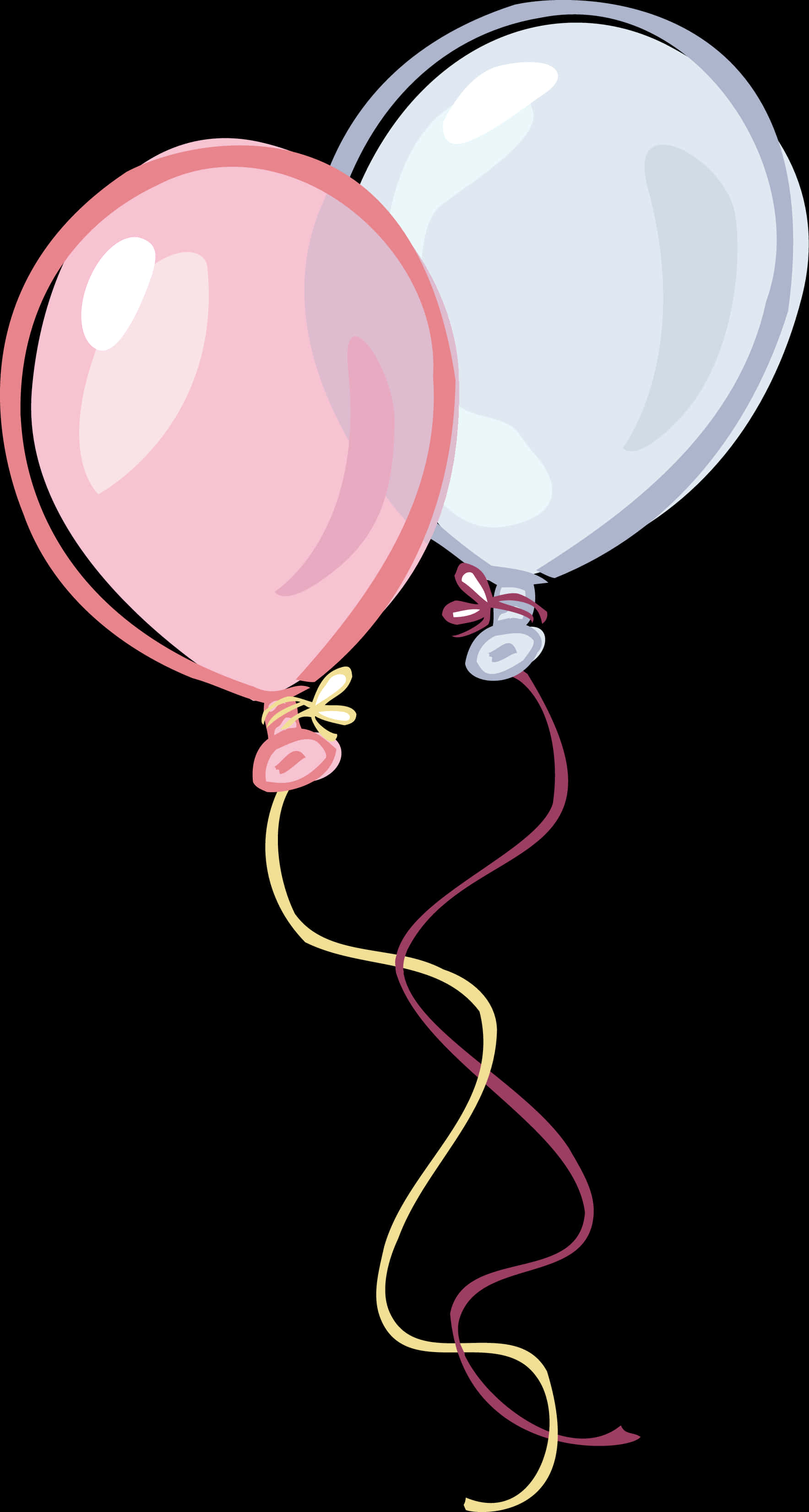 Pinkand White Balloons Illustration