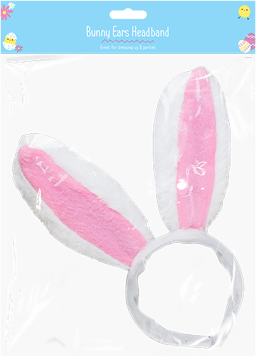 Pinkand White Bunny Ears Headband