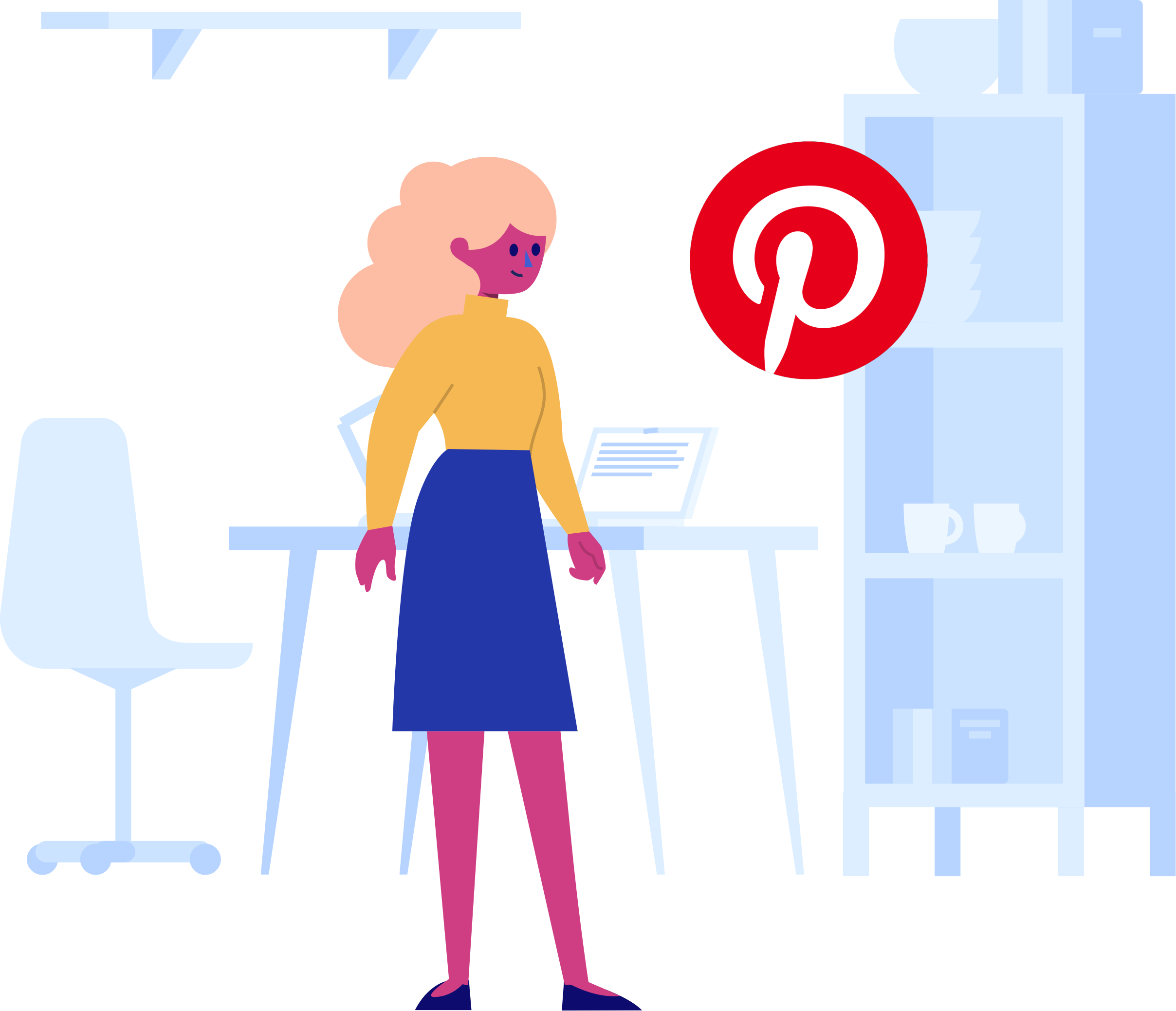 Pinterest User Exploring Content Illustration