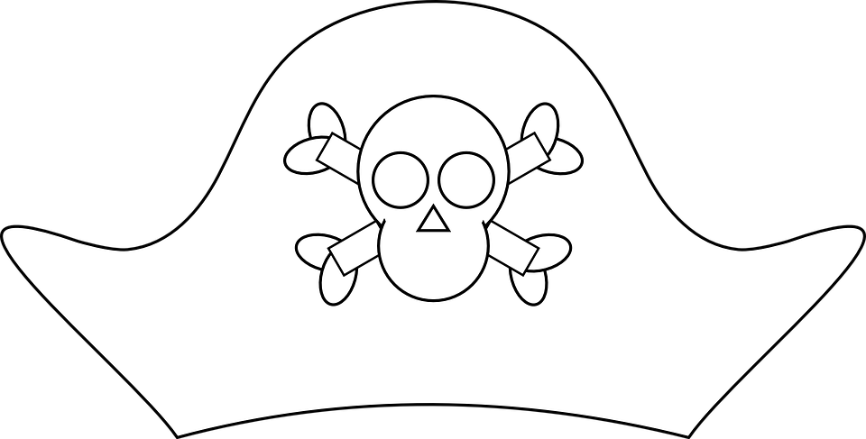 Pirate Hat Outline Graphic