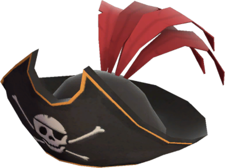 Pirate Hatwith Red Feathersand Skull Emblem