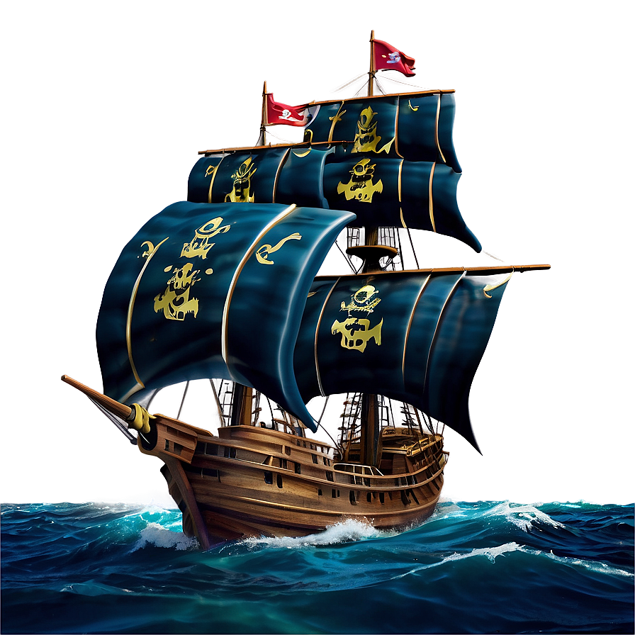 Pirate Ship Stormy Sea Png 05212024