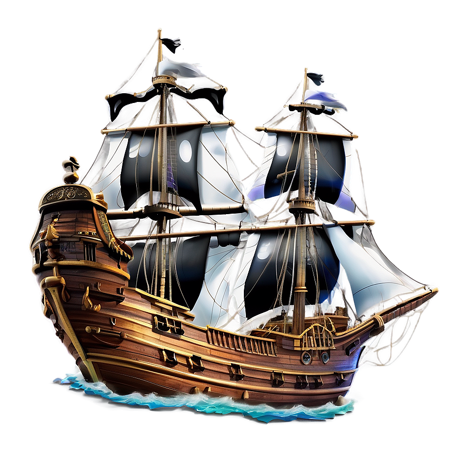 Pirate Ship Stormy Sea Png Ktq39