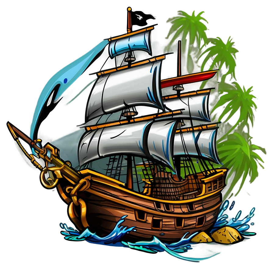 Pirate Ship Tattoo Png Ldv