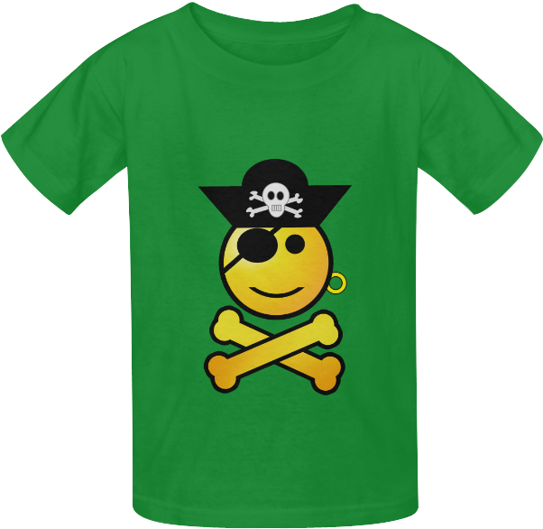 Pirate Smiley Face Green Tshirt