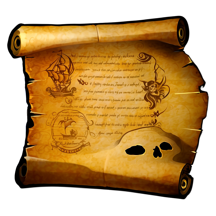 Pirate Treasure Map Scroll Png 54