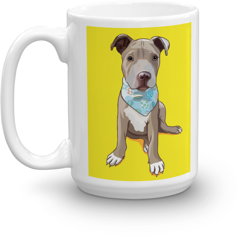 Pitbull Illustrationon Mug