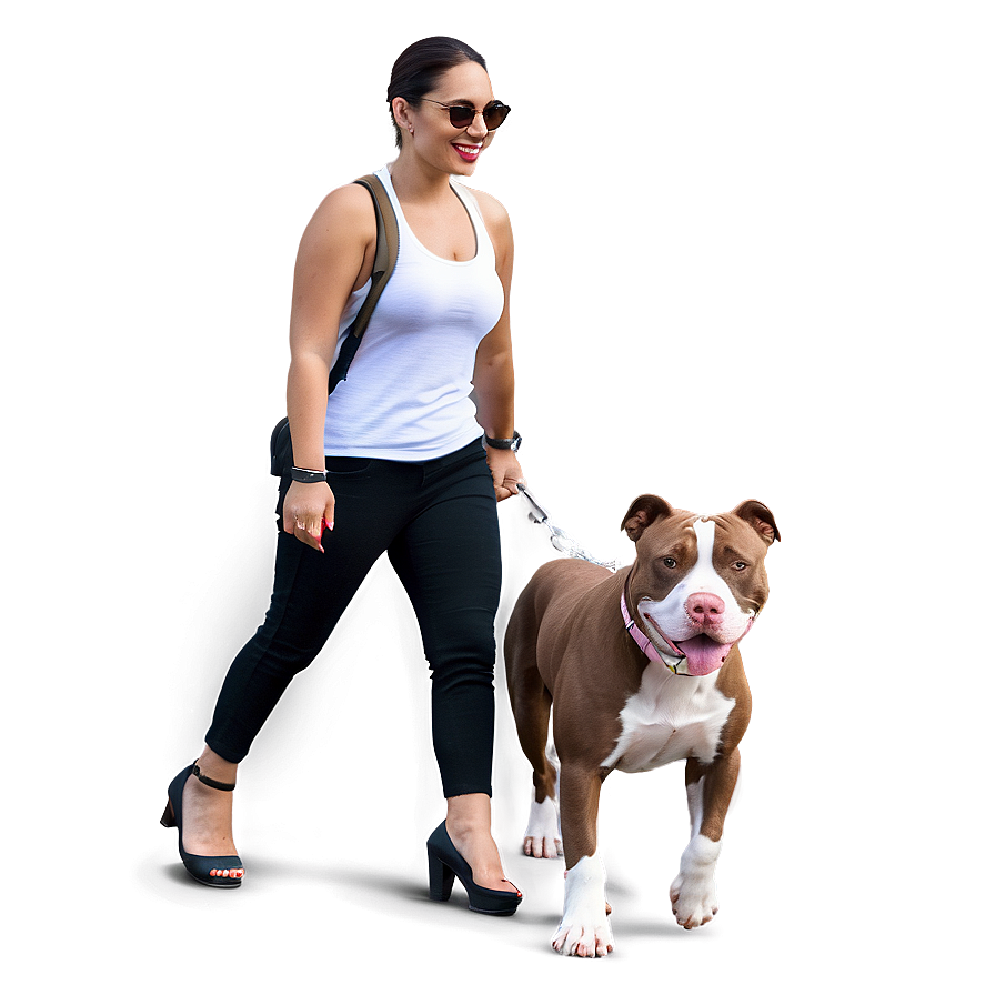 Pitbull Leash Walk Png 05212024