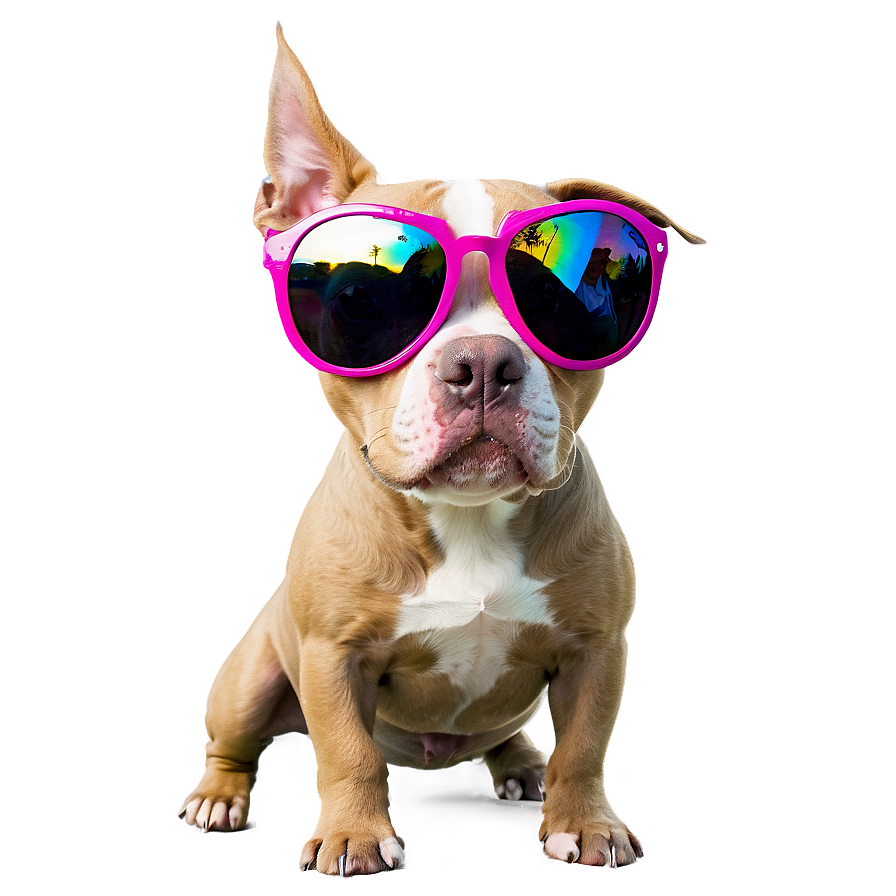 Pitbull With Sunglasses Png 4