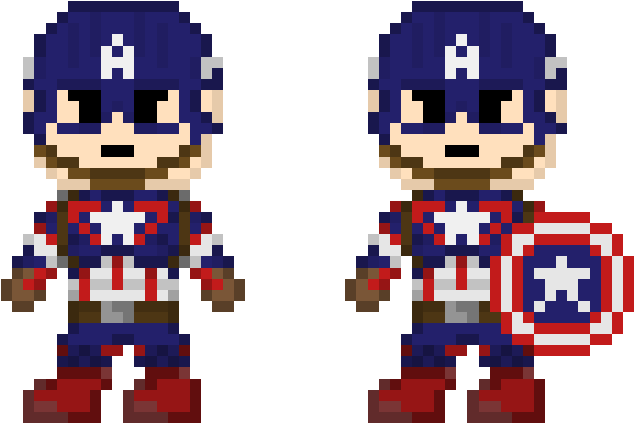 Pixel Art Captain America