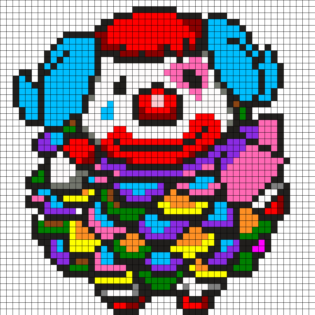 Pixel Art Clown Character